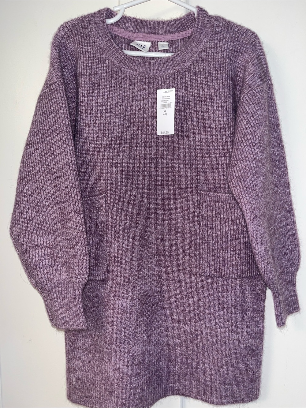 GAP Lilac/Purple Knit Pullover Dress with Front Pockets